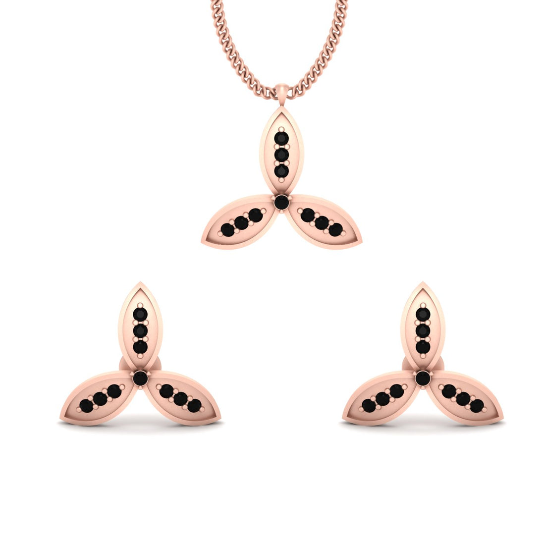 LEAF PENDANT EARRINGS SET