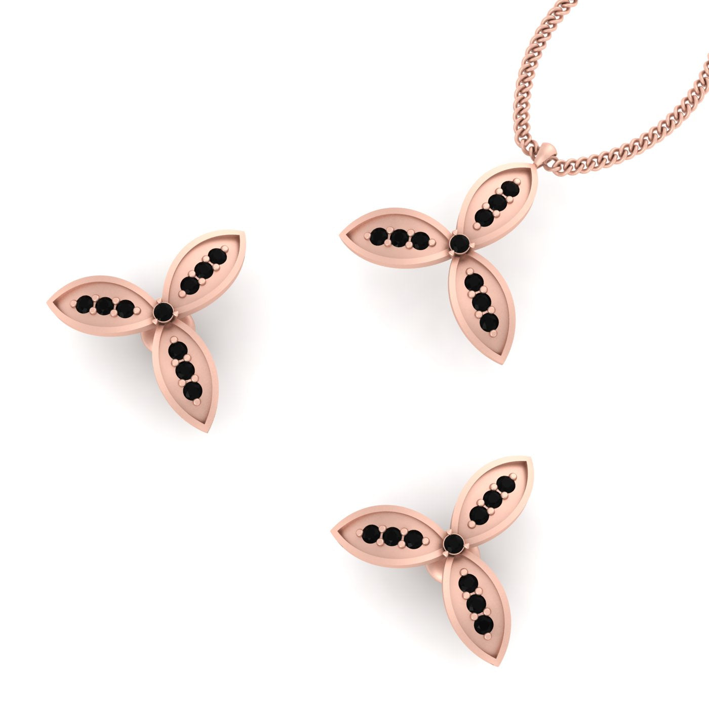 LEAF PENDANT EARRINGS SET