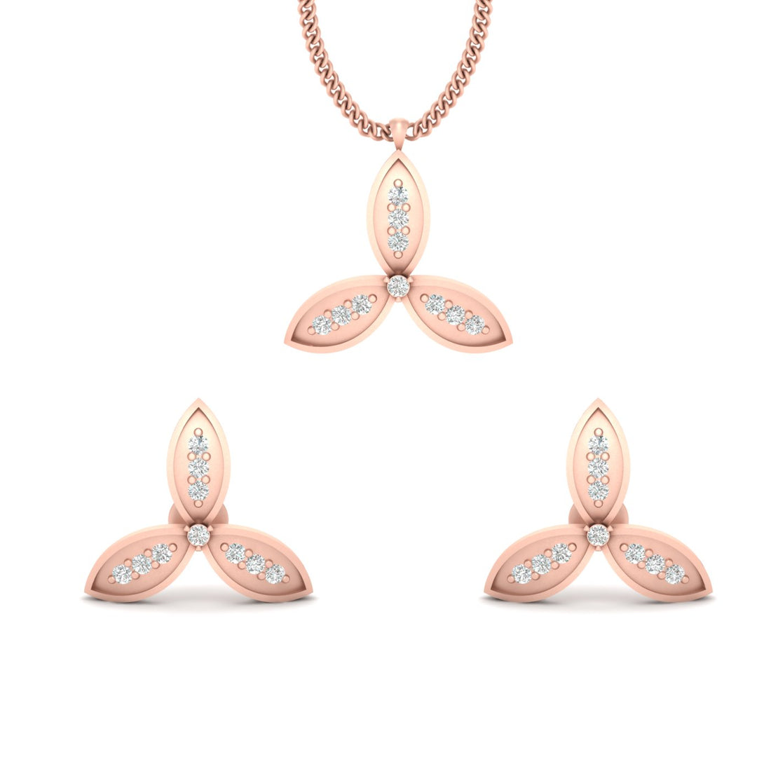 PETAL PENDANT EARRINGS SET