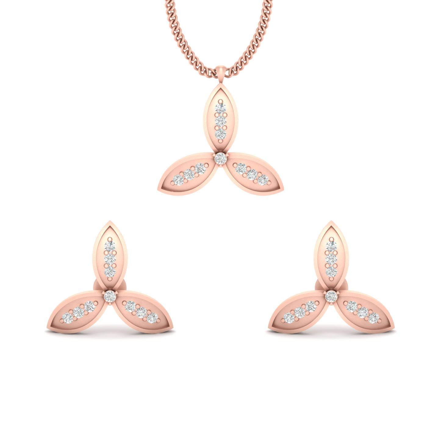 PETAL PENDANT EARRINGS SET