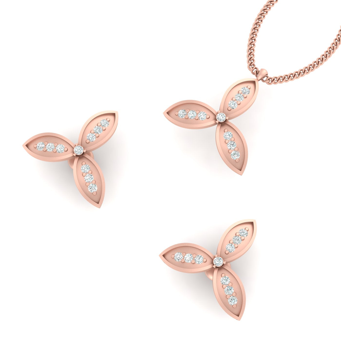 PETAL PENDANT EARRINGS SET