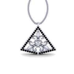 Fleur De Lis Pendant Black Onyx Fleur De Lis Locket French Flower