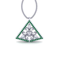 Silver Fleur De Lis Pendant Green Emerald Fleur De Lis Locket Jewelry