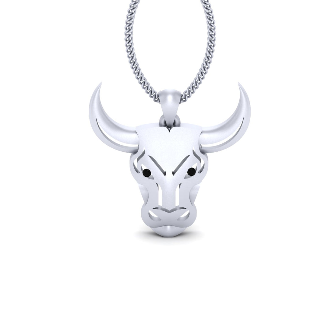 SILVER BULL FACE PENDANT