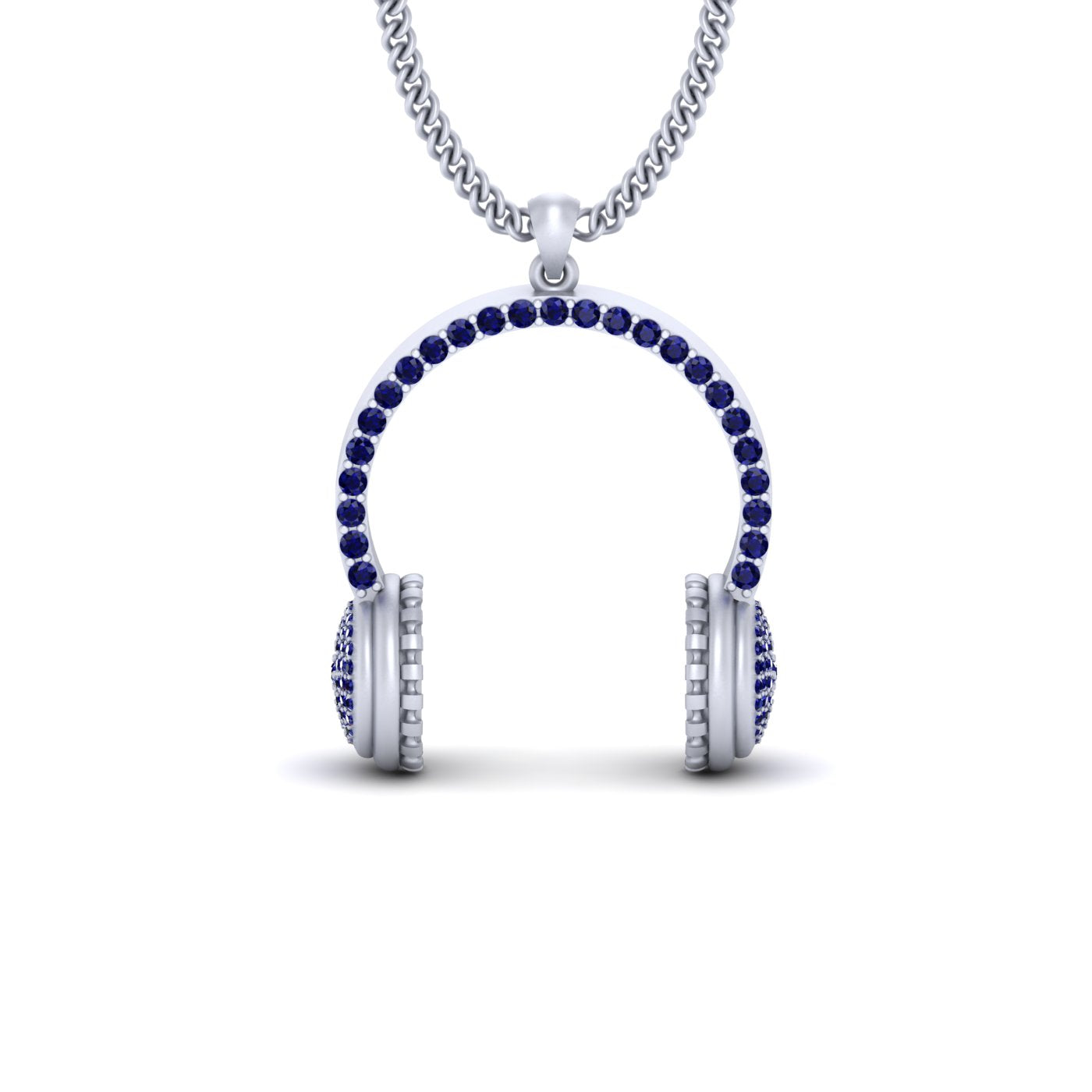 WHITE GOLD HEADPHONE PENDANT