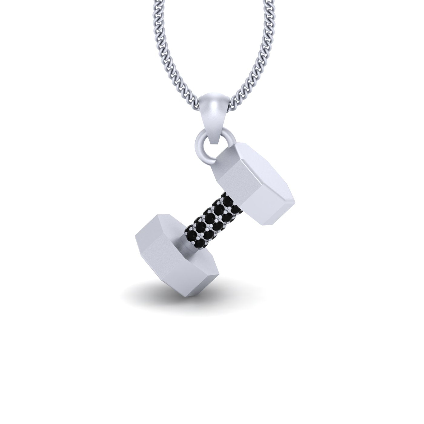 SILVER DUMBBELL PENDANT