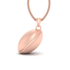 Rose Gold Rugby Ball Pendant Sports Athlete Charm Rugby Ball Locket