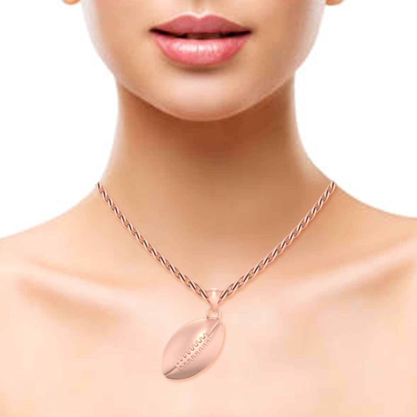 ROSE GOLD RUGBY BALL PENDANT