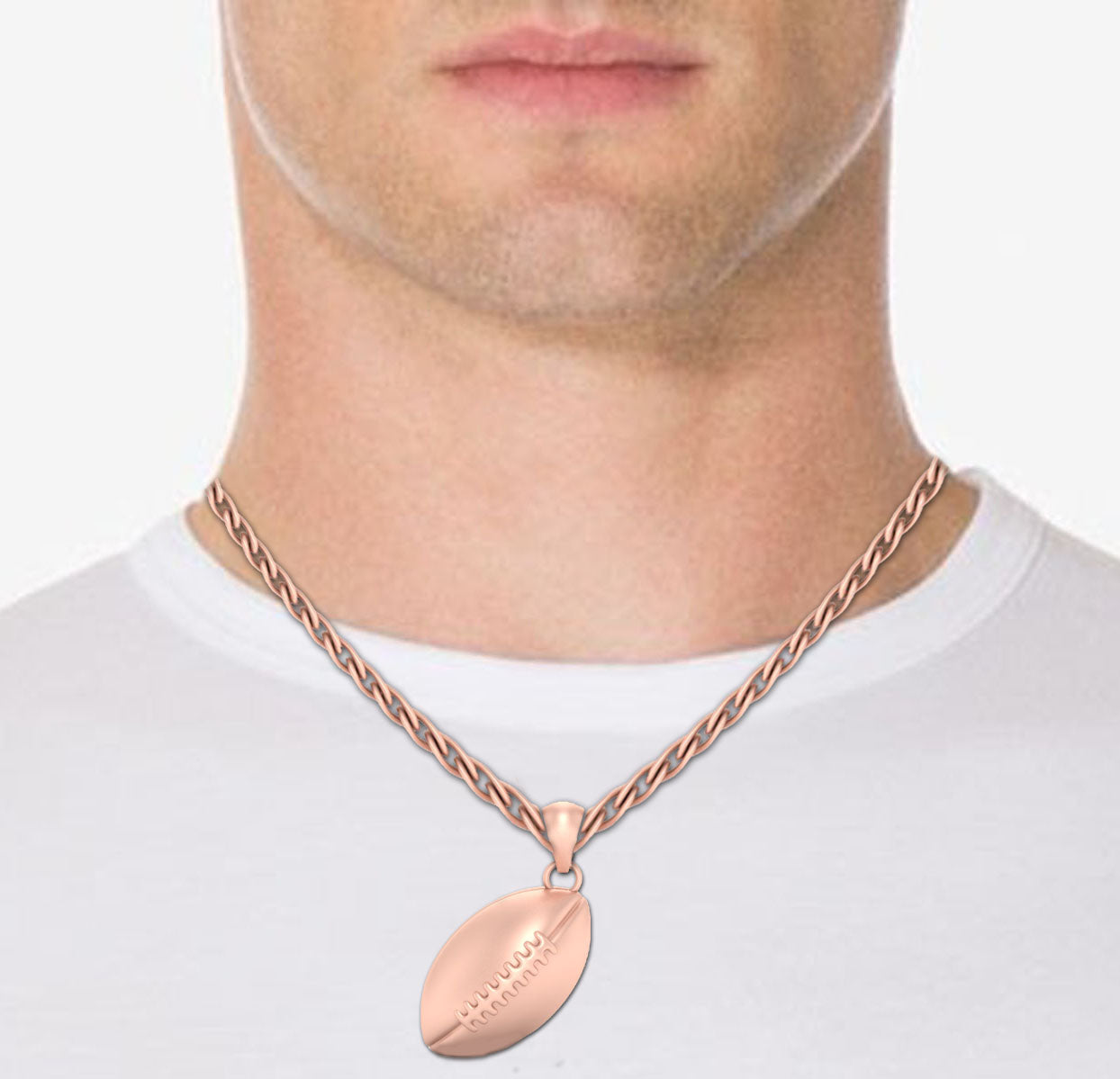 ROSE GOLD RUGBY BALL PENDANT
