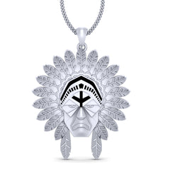 Red Indian Pendant Locket Native American Indian Locket Jewelry Silver