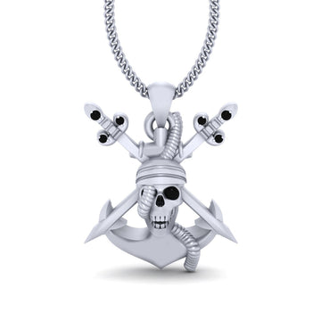 PIRATE SKULL ANCHOR PENDANT