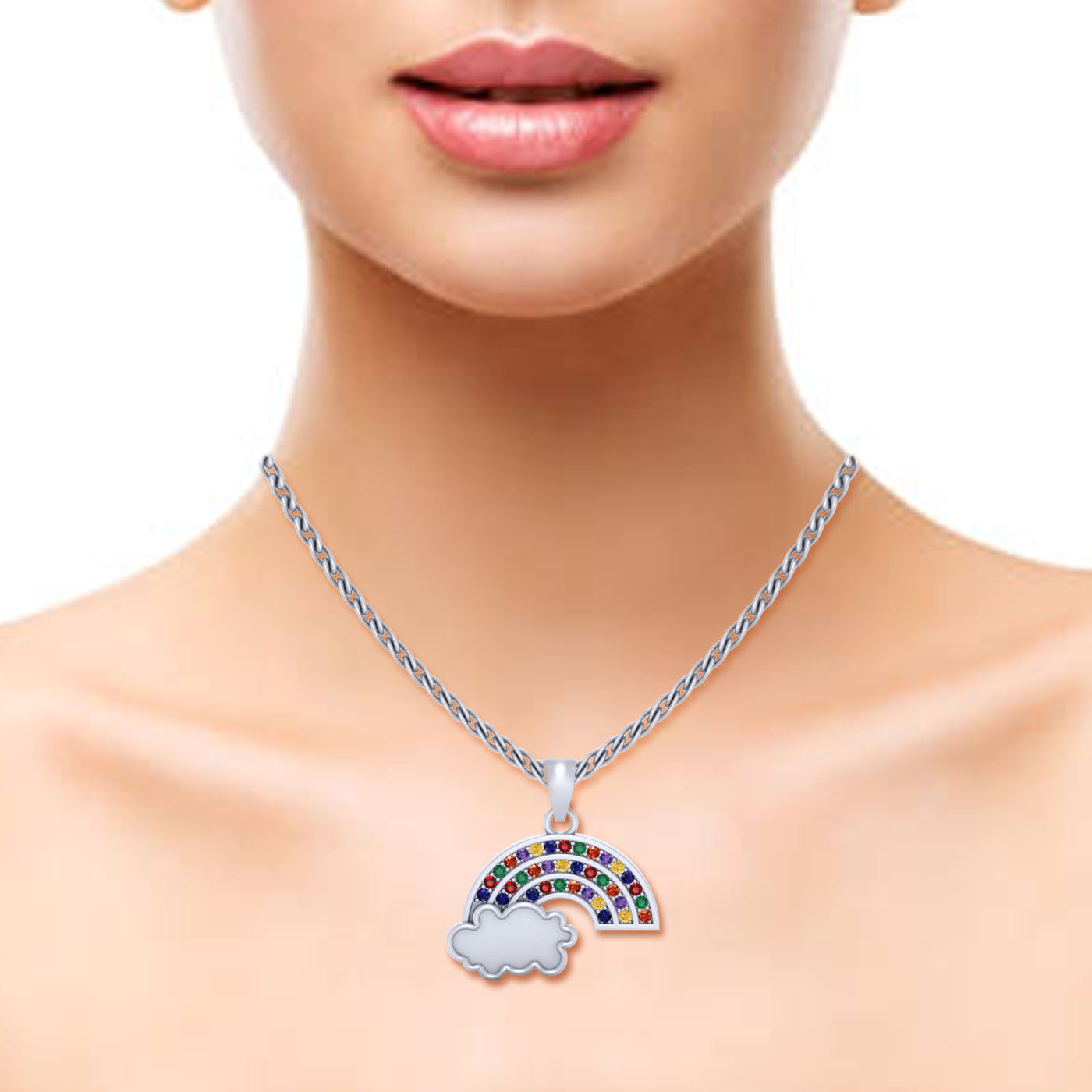 CLOUD AND RAINBOW LGBTQ LOCKET