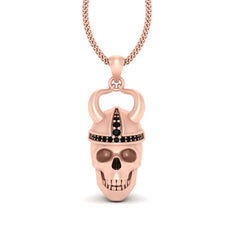 Vampire Skull Pendant Locket Solid Rose Gold Skull Halloween Jewelry
