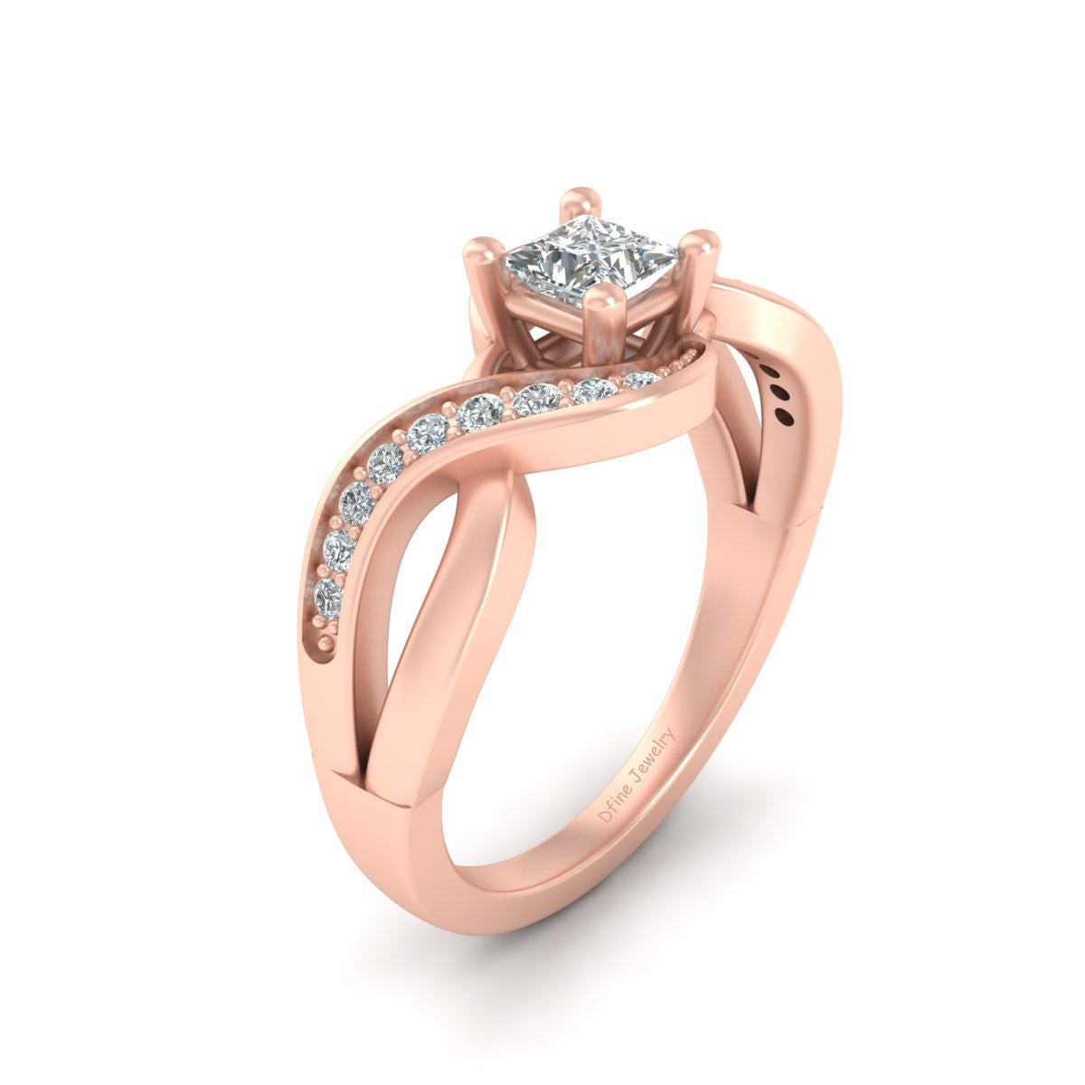 PRINCESS DIAMOND WEDDING RING