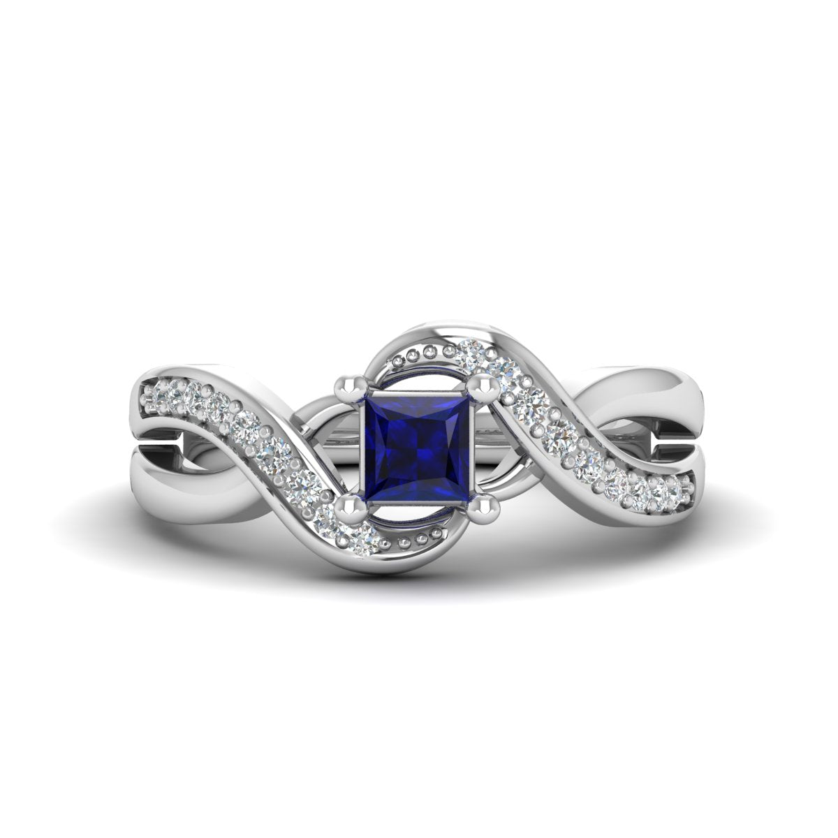 Natural Sapphire Infinity Engagement Ring
