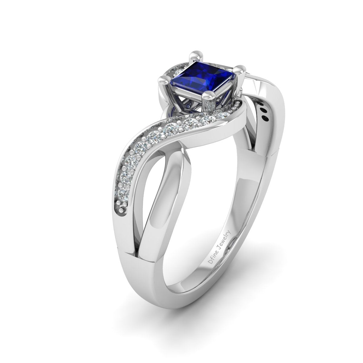 Natural Sapphire Infinity Engagement Ring