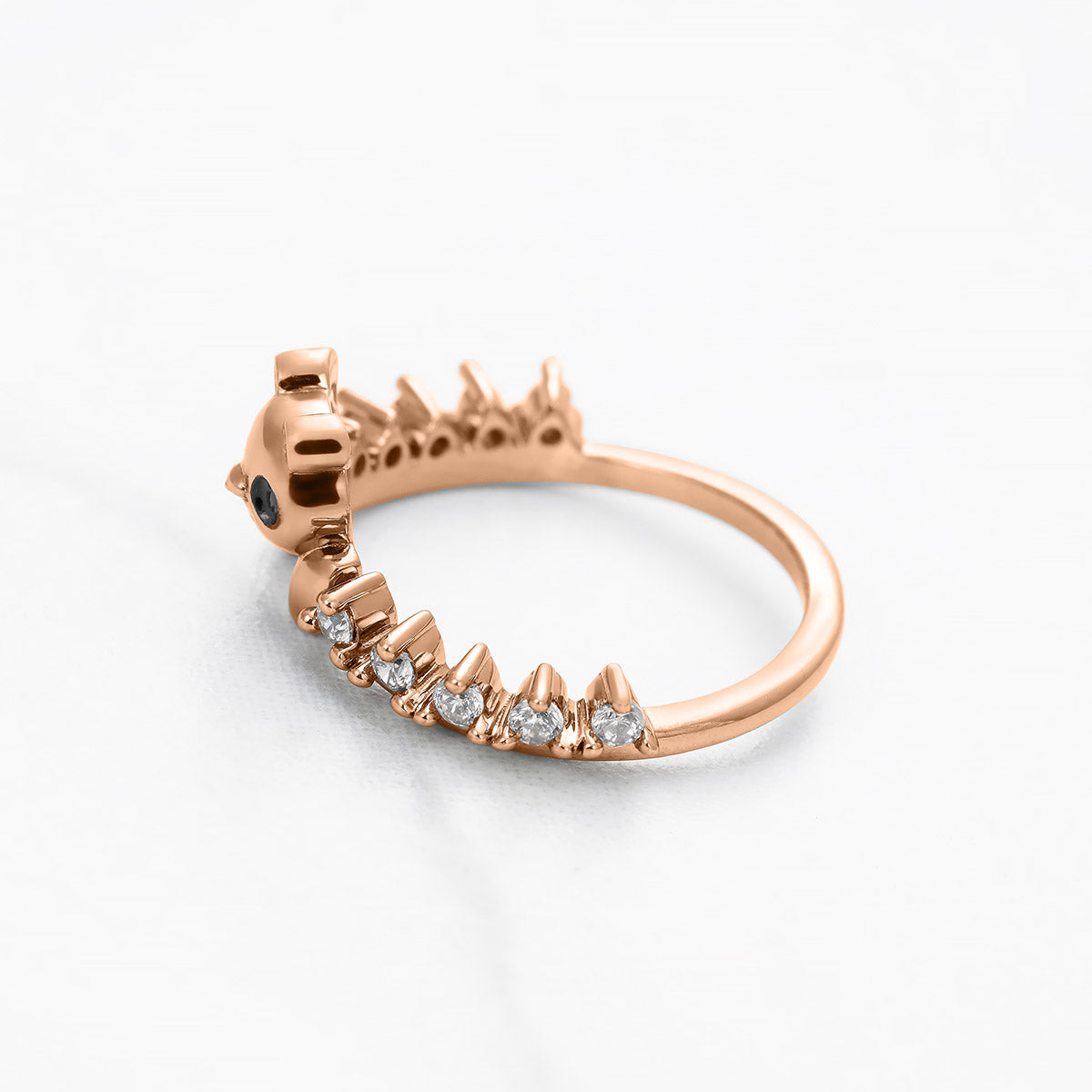 Panda Ring Moissanite Diamond Stacking Wedding Band Panda Jewelry Sterling Silver Rose Gold White Gold