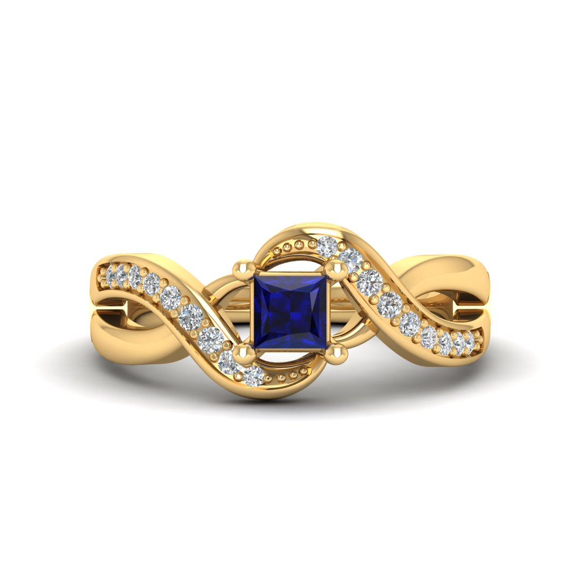Natural Sapphire Infinity Engagement Ring