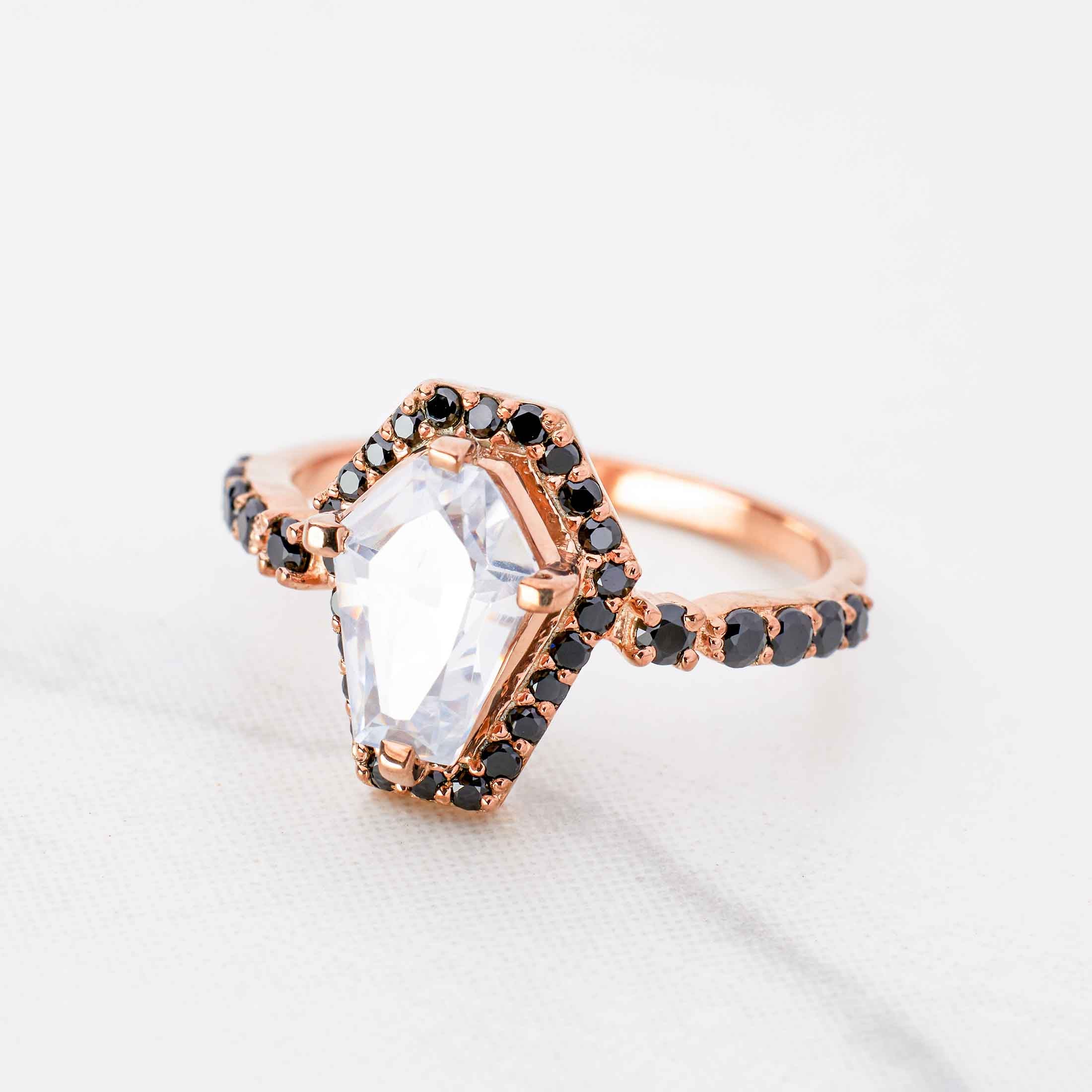 Coffin Diamond Engagement Rings Till Death Do Us Part Ring
