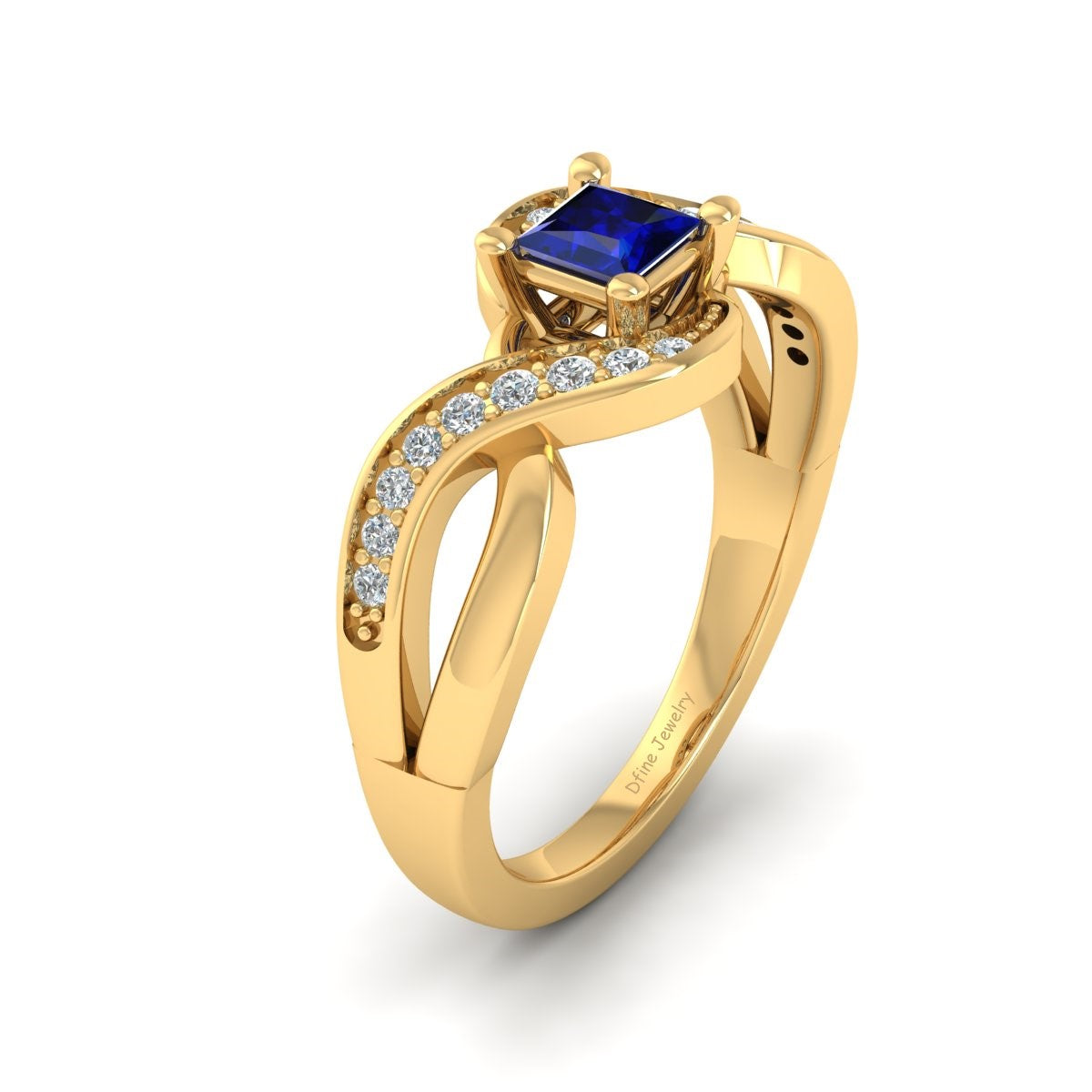 Natural Sapphire Infinity Engagement Ring