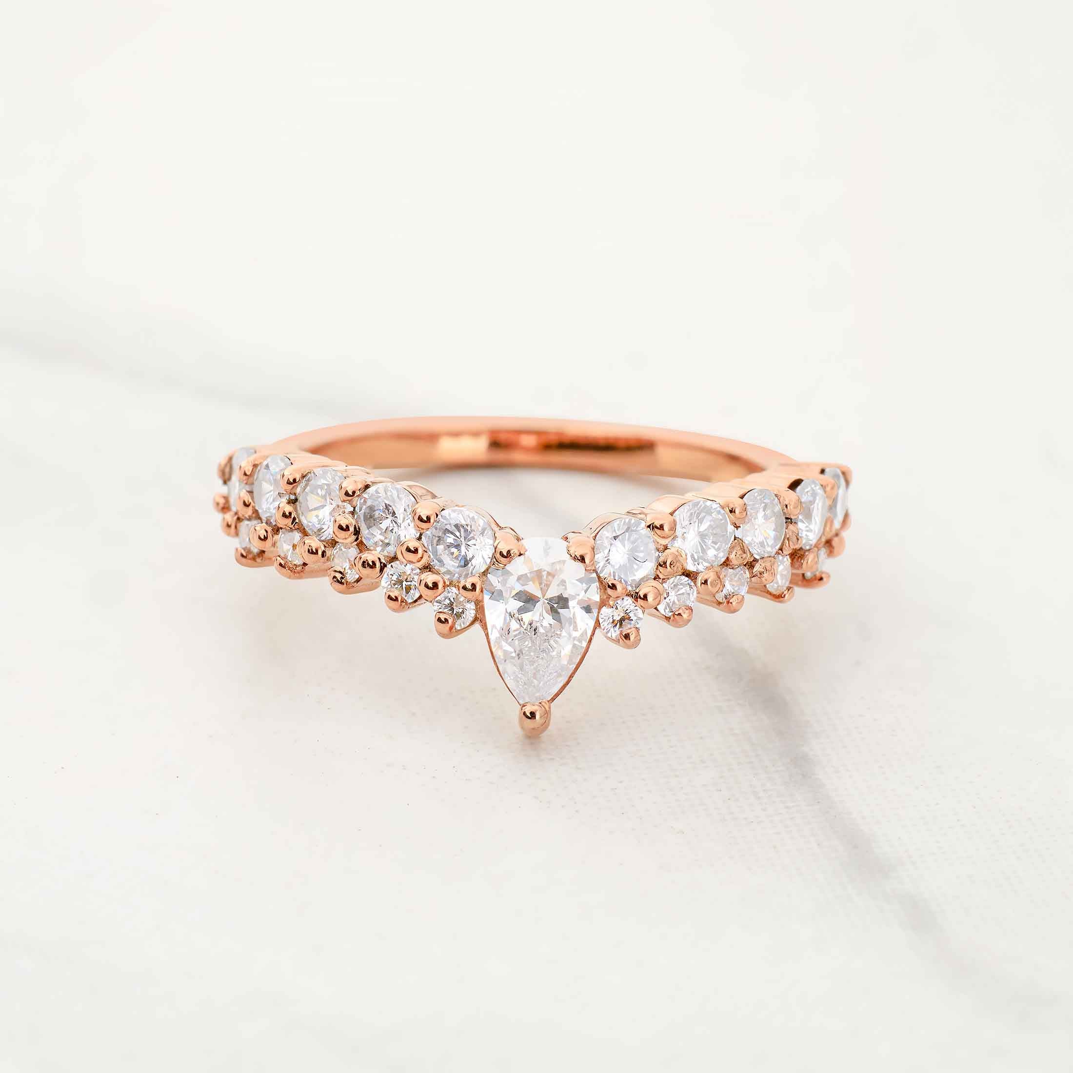 Moissanite Diamond Enhancer Ring Promise Wedding Band for Women Promise Anniversary Bands Rose Gold White Gold