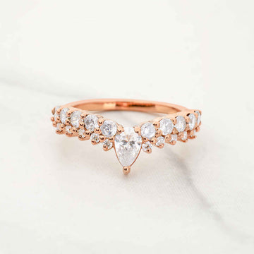Moissanite Diamond Enhancer Ring Promise Wedding Band for Women Promise Anniversary Bands Rose Gold White Gold