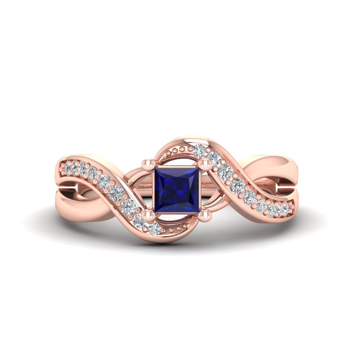 Natural Sapphire Infinity Engagement Ring