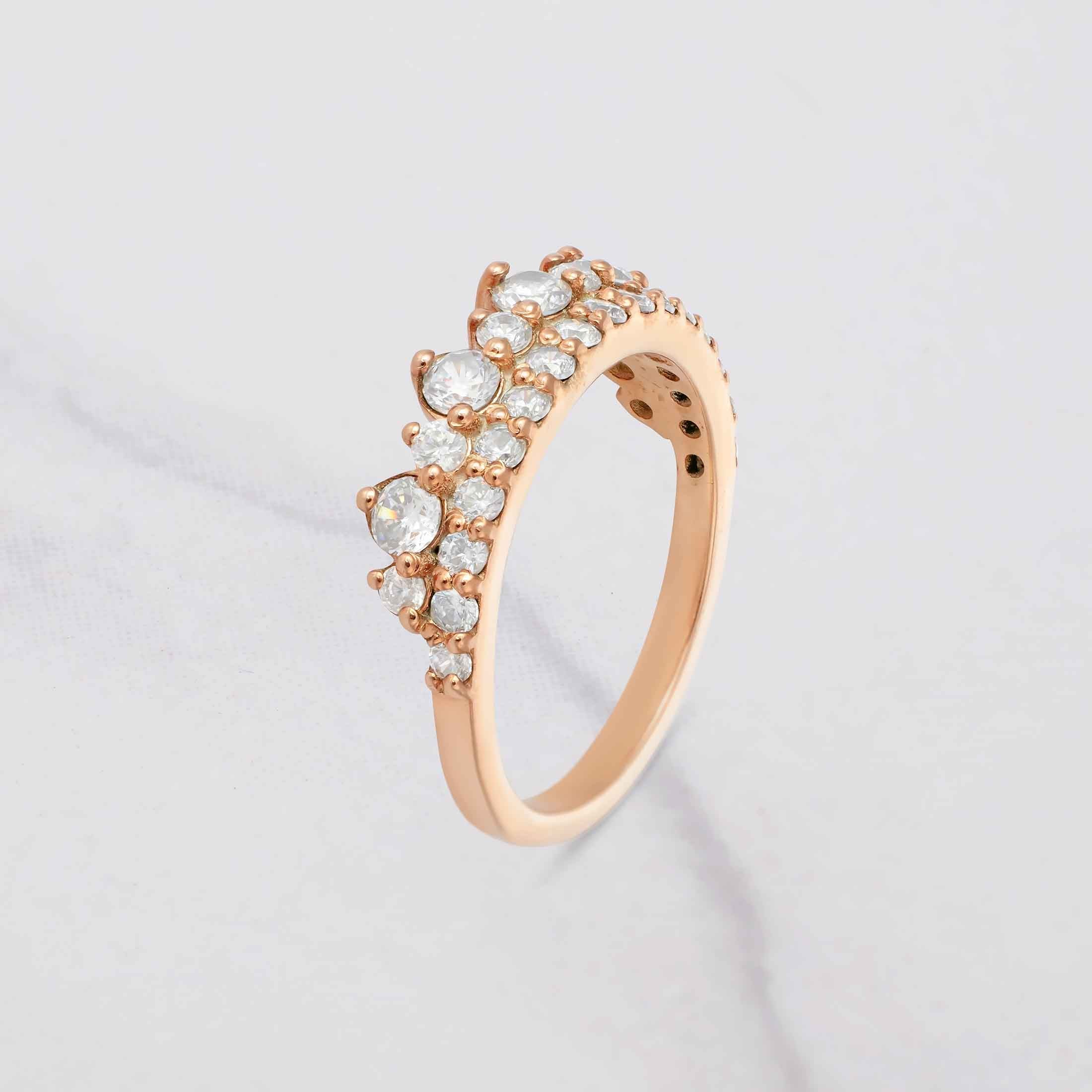 Moissanite Diamond Wedding Bands Women's Promise Anniversary Band Rose Gold White Gold