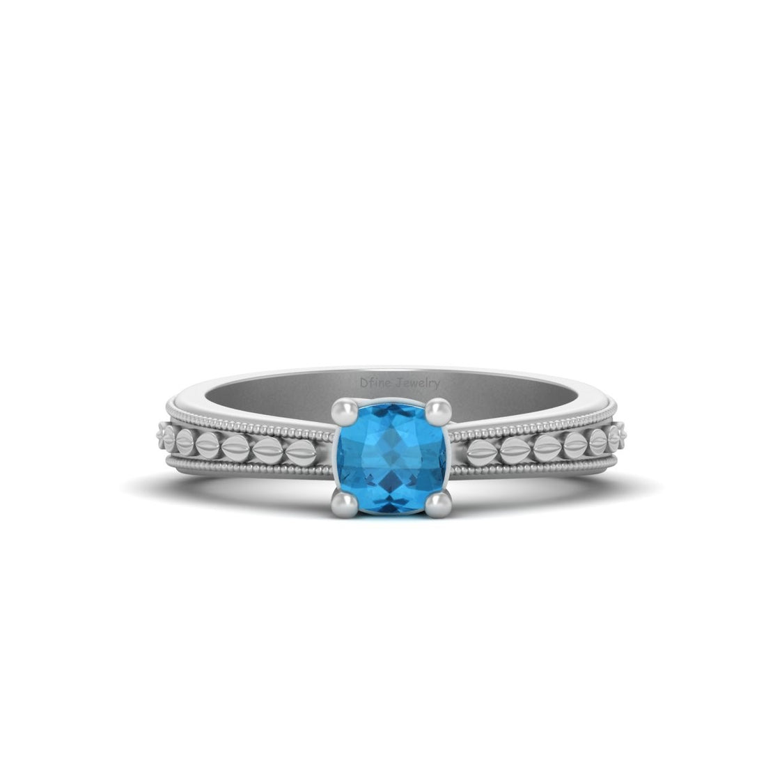 AQUA DIAMOND SOLITAIRE RING