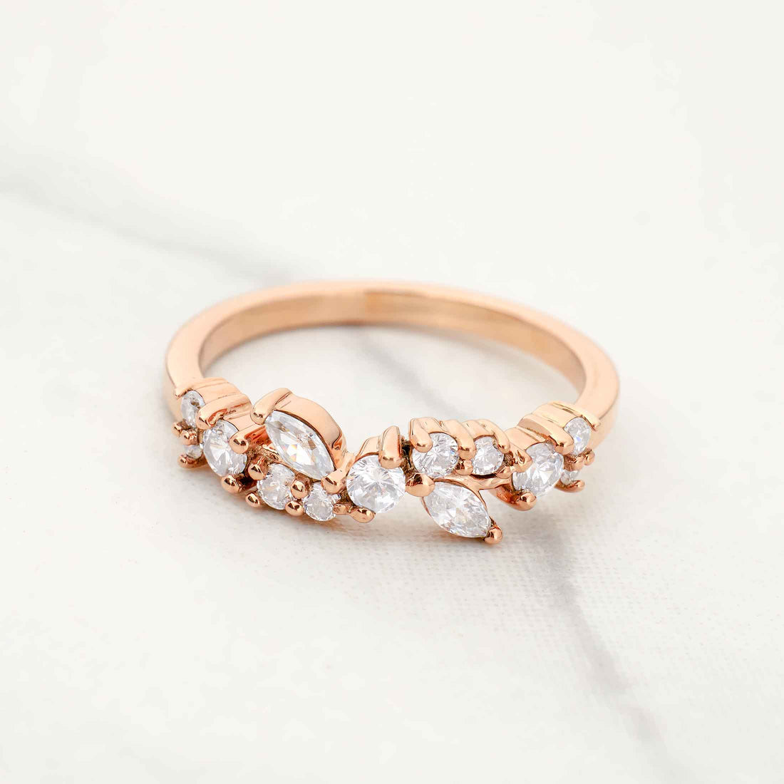 Vintage Wedding Band Moissanite Diamond Promise Anniversary Bands Rose Gold White Gold