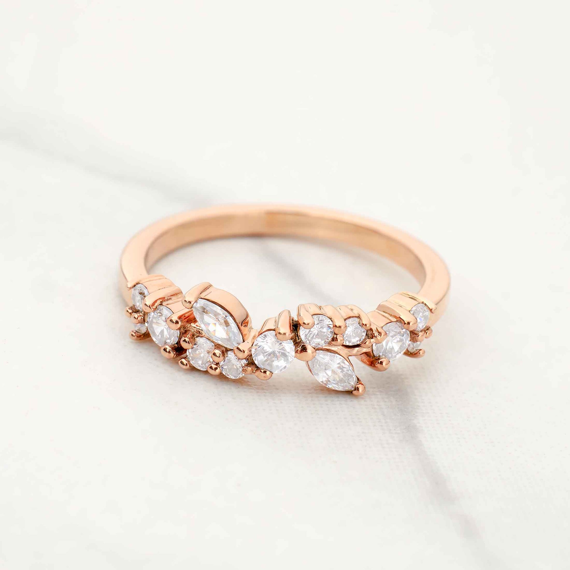 Vintage Wedding Band Moissanite Diamond Promise Anniversary Bands Rose Gold White Gold