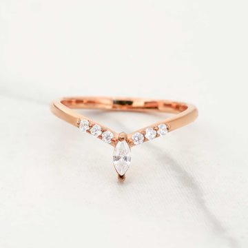Moissanite Curved Wedding Band Engagement Ring Enhancer