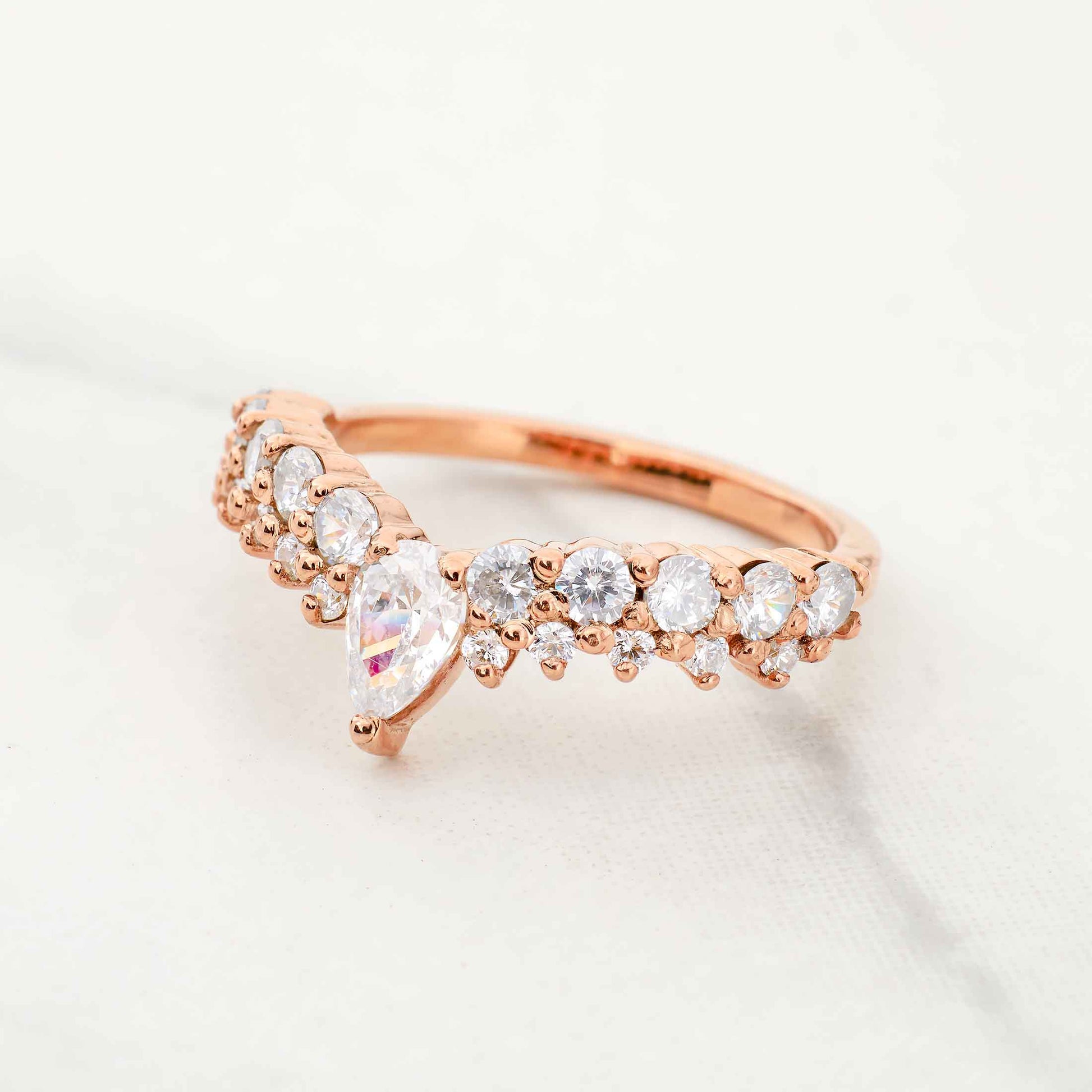 Moissanite Diamond Enhancer Ring Promise Wedding Band for Women Promise Anniversary Bands Rose Gold White Gold