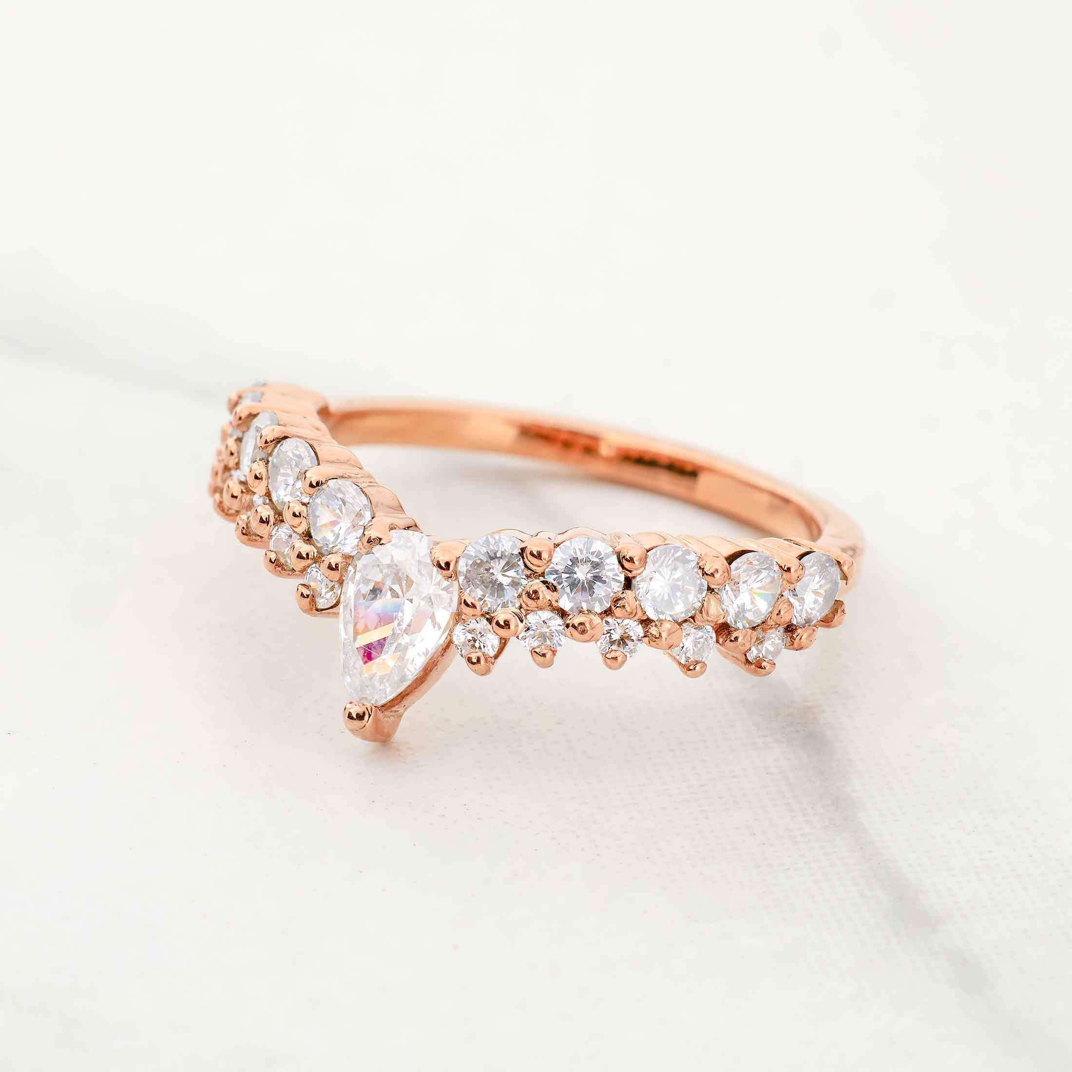 Moissanite Diamond Enhancer Ring Promise Wedding Band for Women Promise Anniversary Bands Rose Gold White Gold