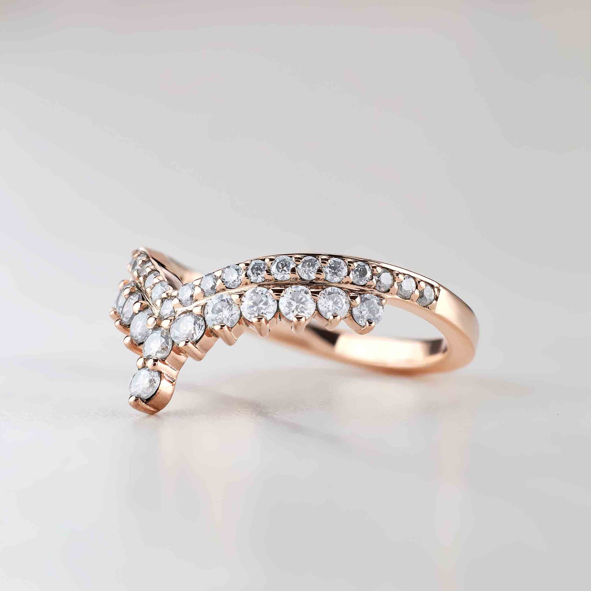 Ring Enhancer Curved Wedding Band Pear Oval Kite Cut Engagement Ring Art Deco