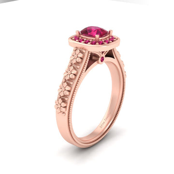 FLORAL ENGAGEMENT RING FOR HER