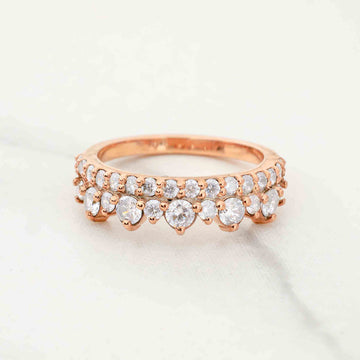 Moissanite Diamond Wedding Bands Women's Promise Anniversary Band Rose Gold White Gold