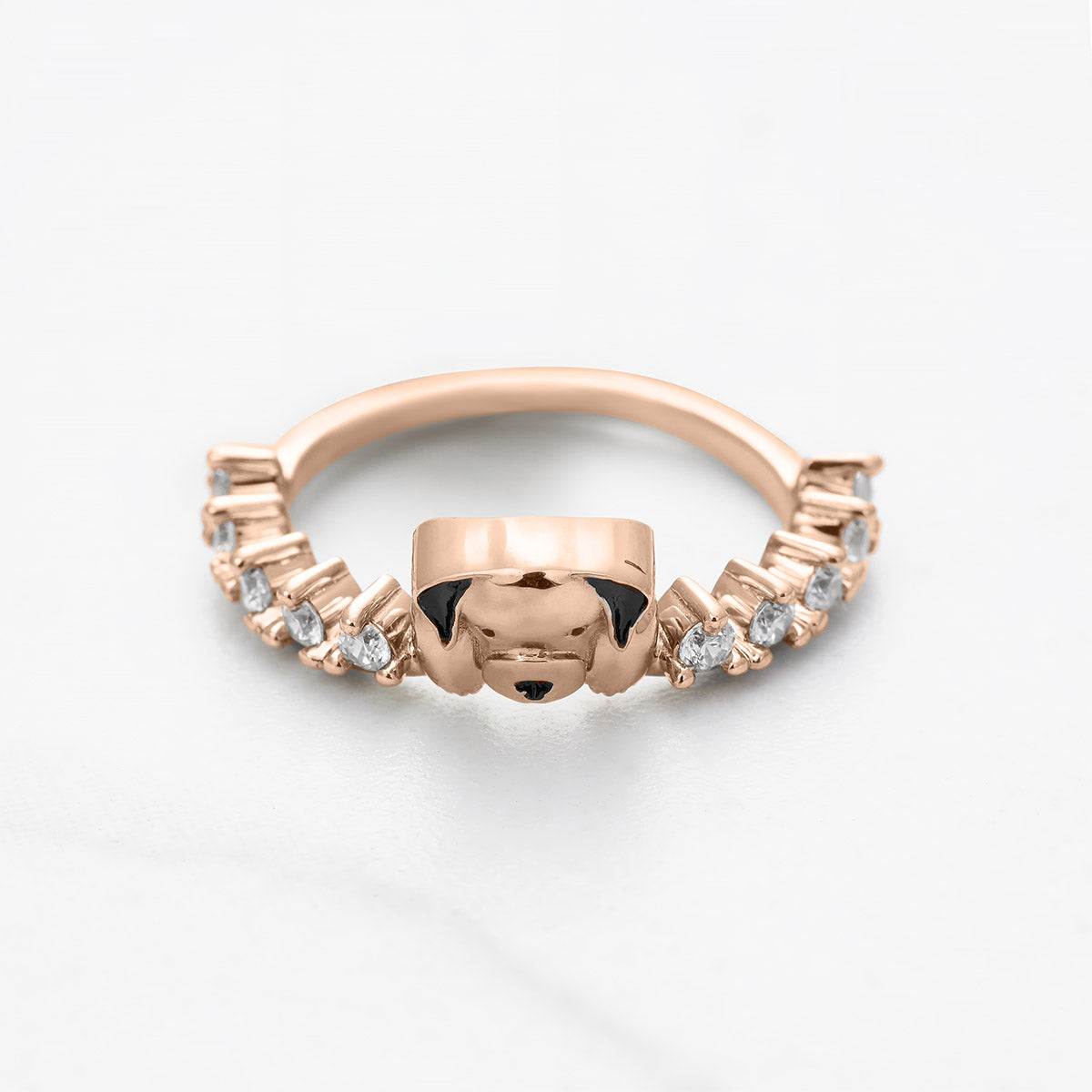 Moissanite Diamond Dog Ring Stacking Wedding Band Puppy Ring