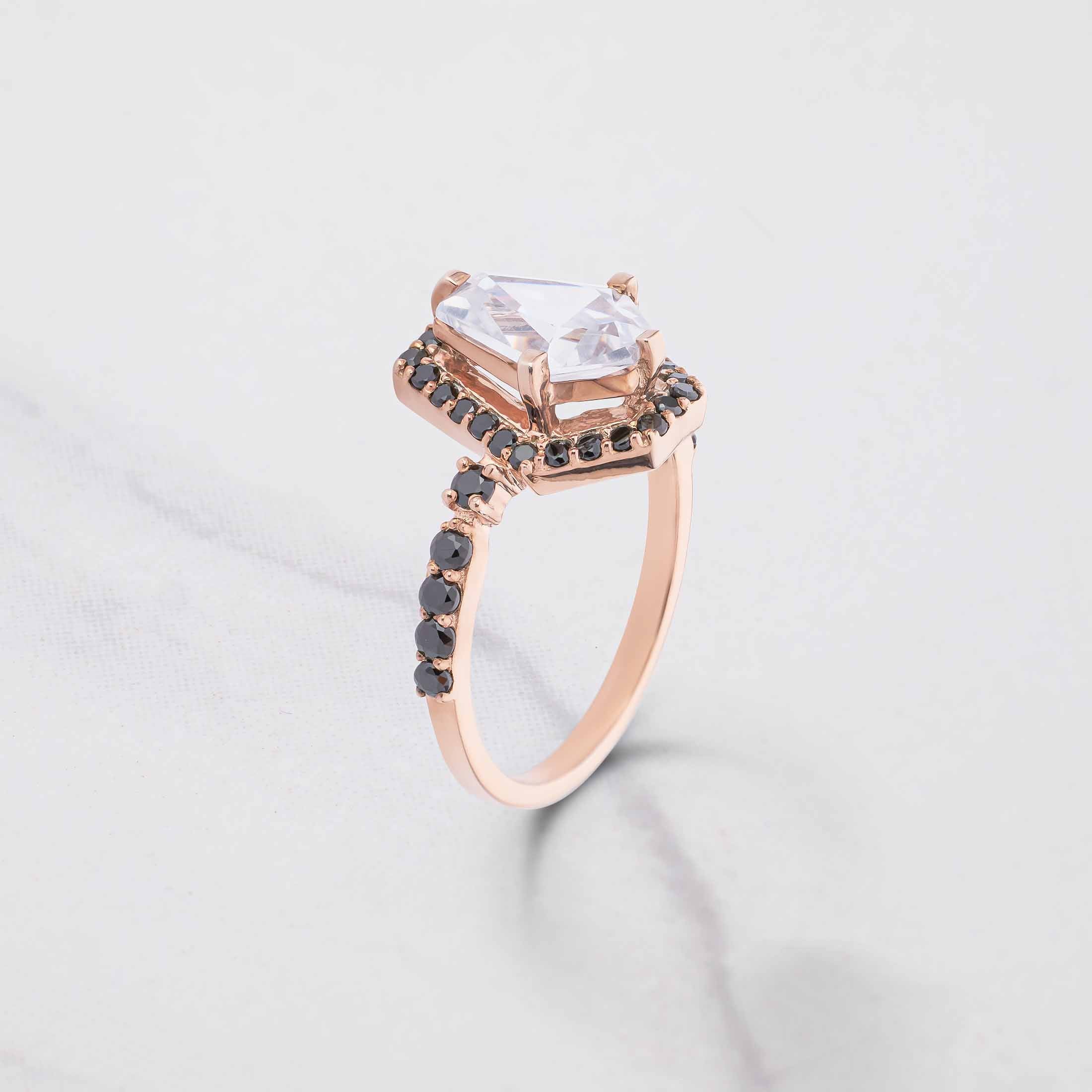 Coffin Diamond Engagement Rings Till Death Do Us Part Ring