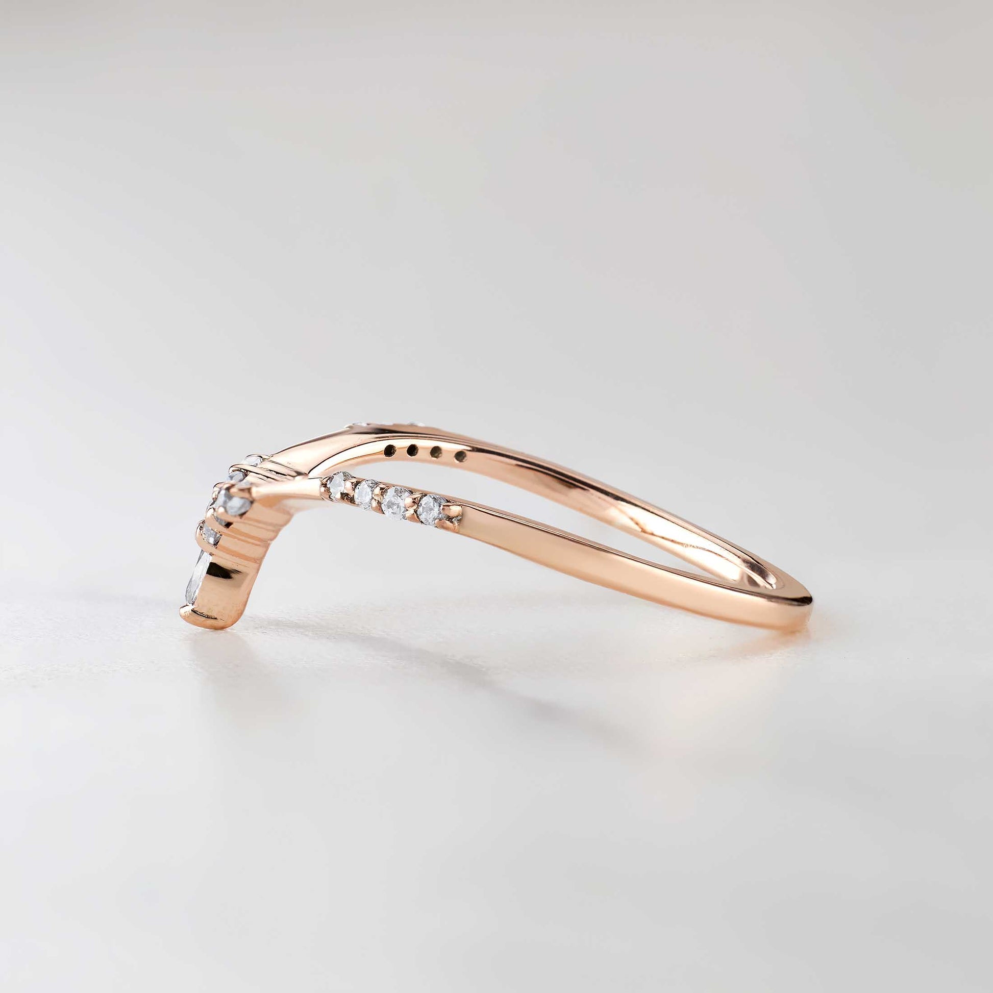 Wedding Band Ring Enhancer AAA CZ Engagement Stackable Rings 14k Rose Gold