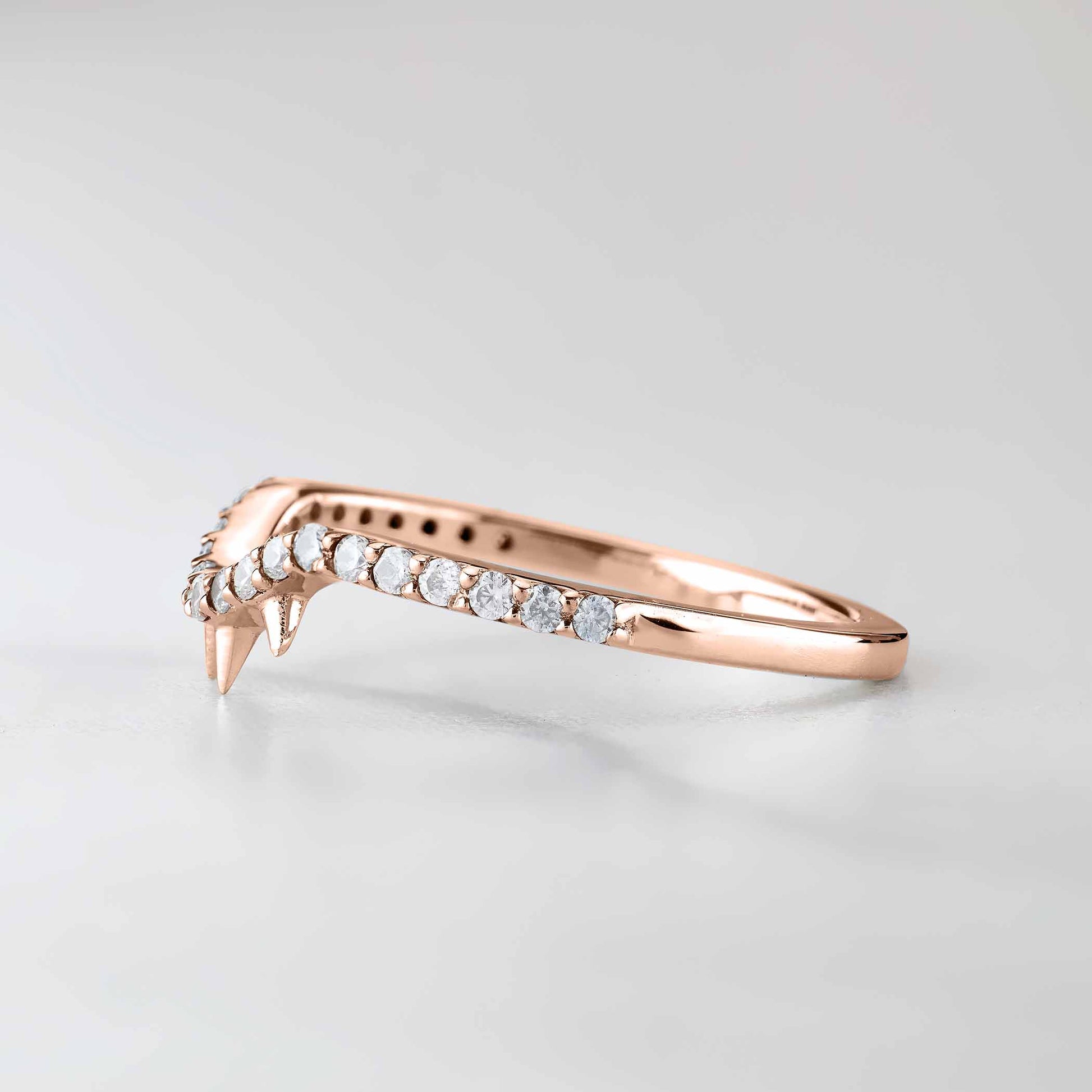 Thorny Curved Wedding Band Engagement Ring Enhancer Stack