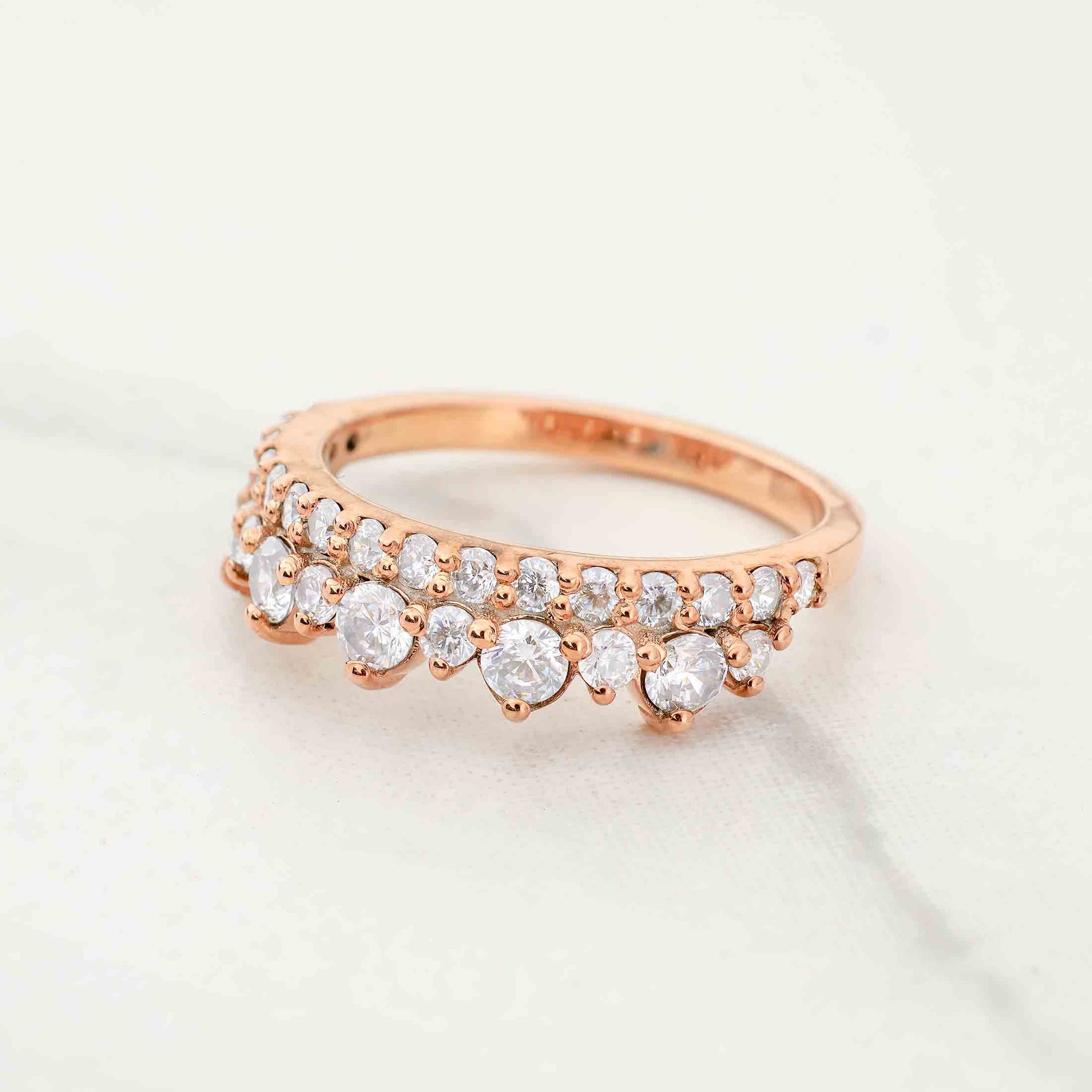 Moissanite Diamond Wedding Bands Women's Promise Anniversary Band Rose Gold White Gold