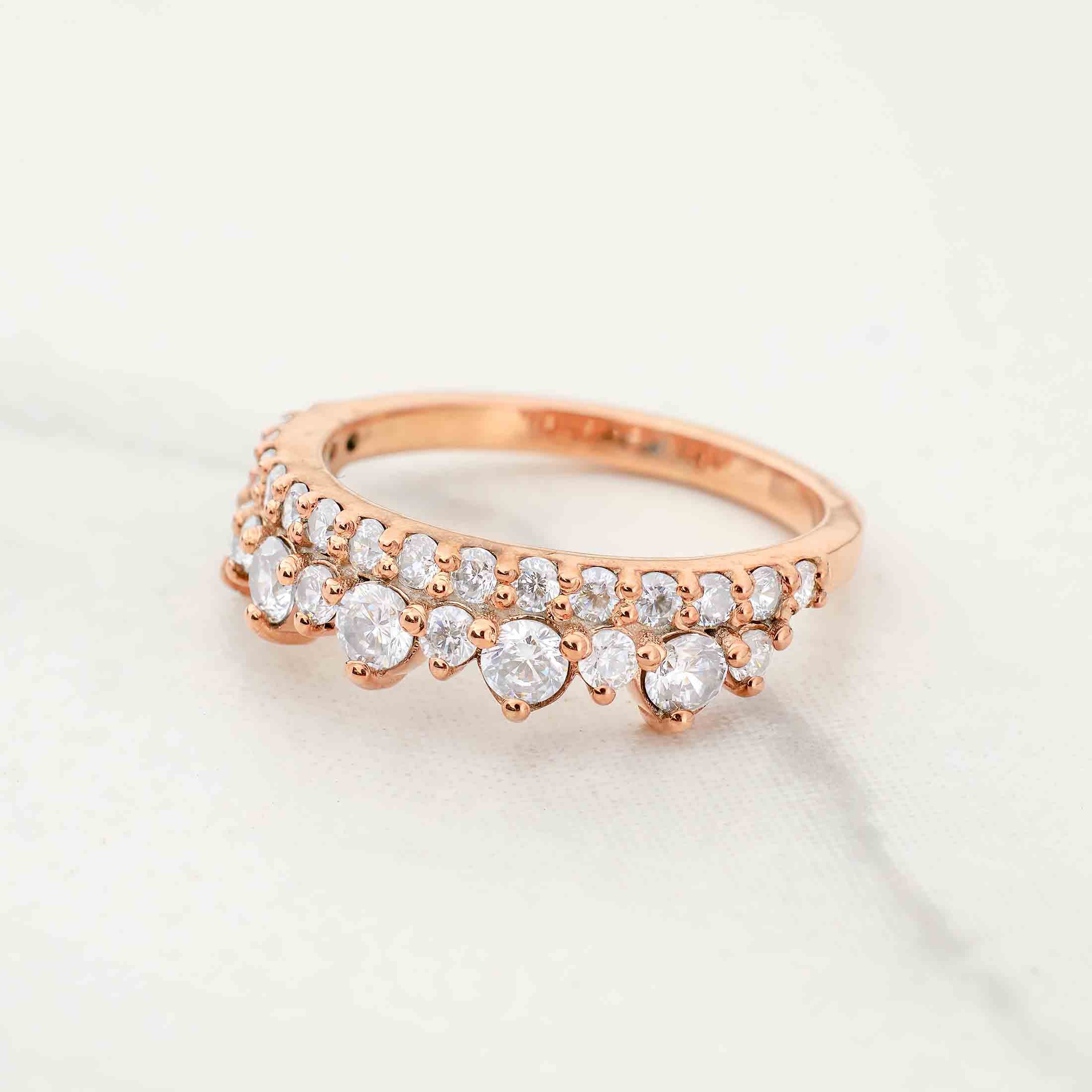 Moissanite Diamond Wedding Bands Women's Promise Anniversary Band Rose Gold White Gold