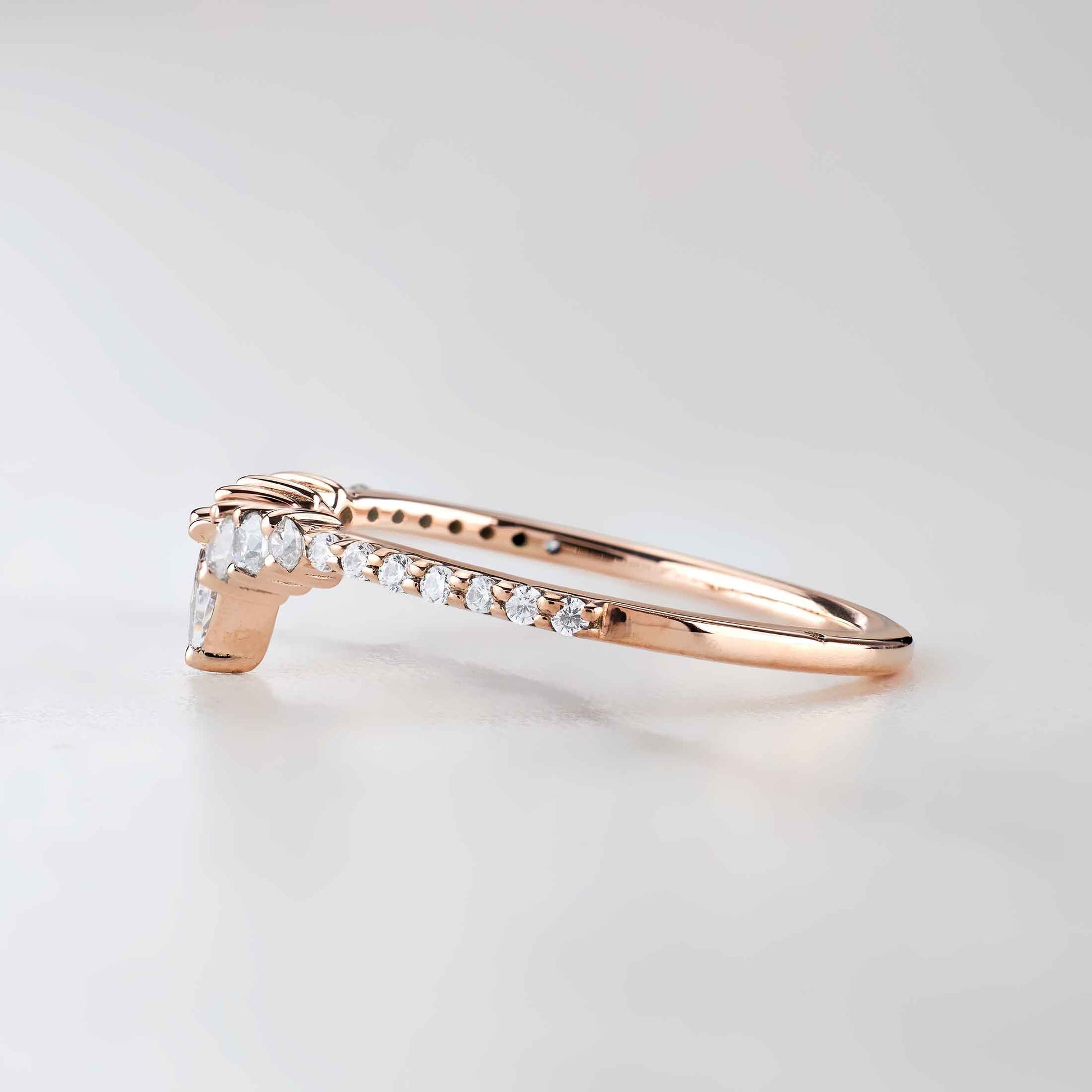 Curved Enhancer Wedding Band AAA CZ Diamond Engagement Ring Art Deco