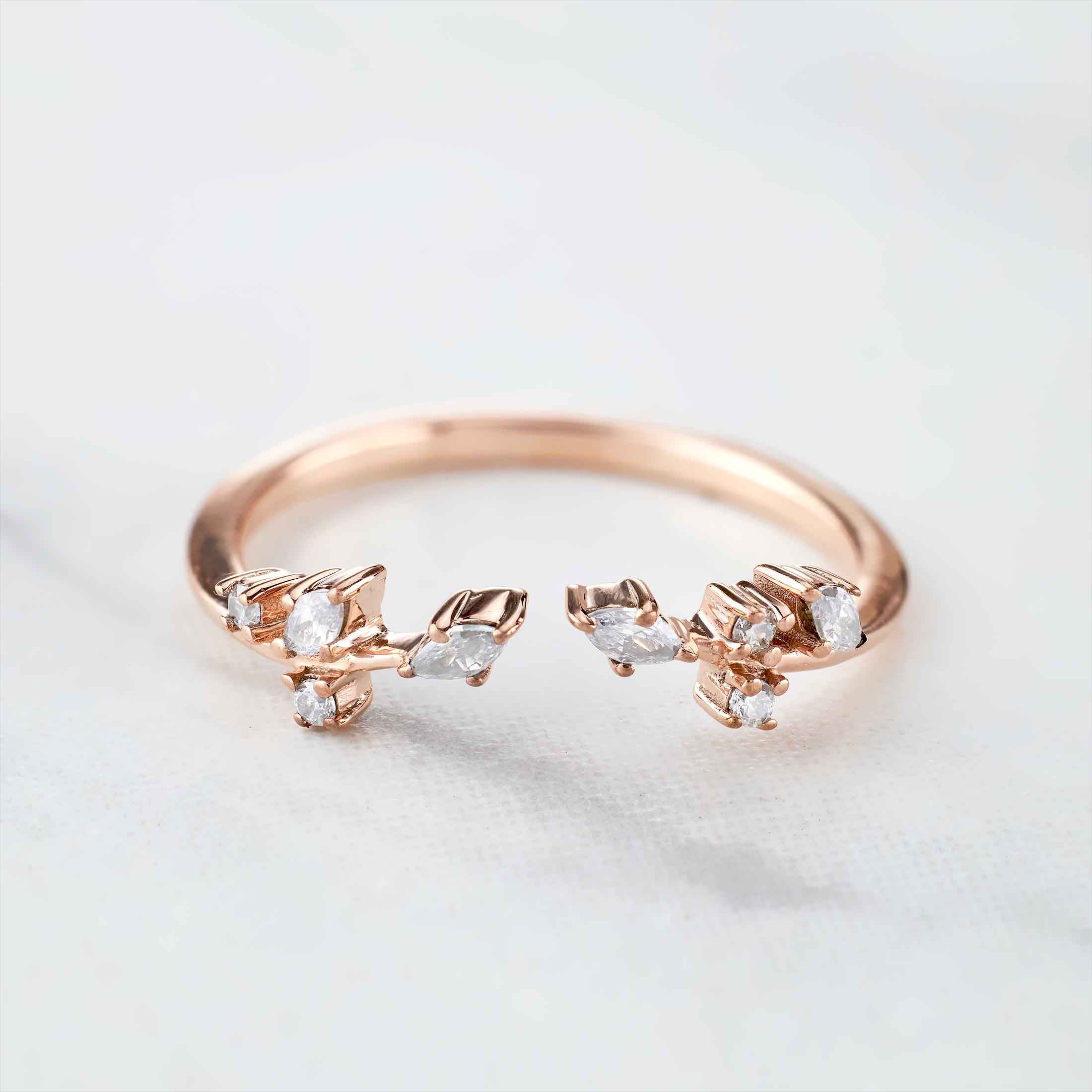 Open Ring Enhancer Wedding Band Women Art Deco AAA CZ 925 Sterling Silver