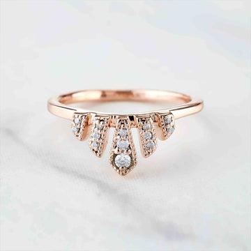 Tiara Engagement Ring Women Wedding Band AAA CZ Crown Promise Ring