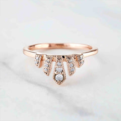 Tiara Engagement Ring Women Wedding Band AAA CZ Crown Promise Ring