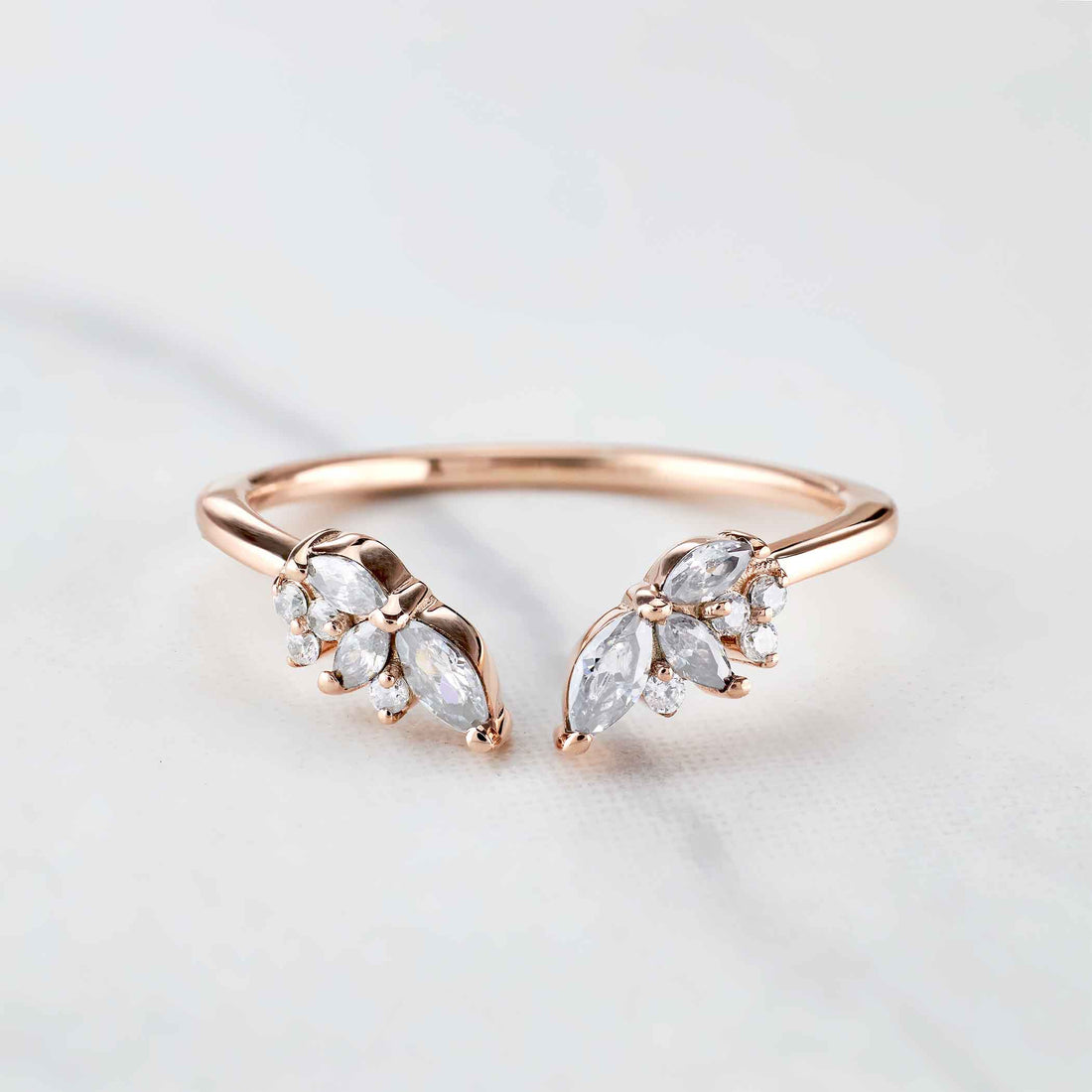 Open Wedding Ring Enhancer AAA CZ Diamond Stacking Band