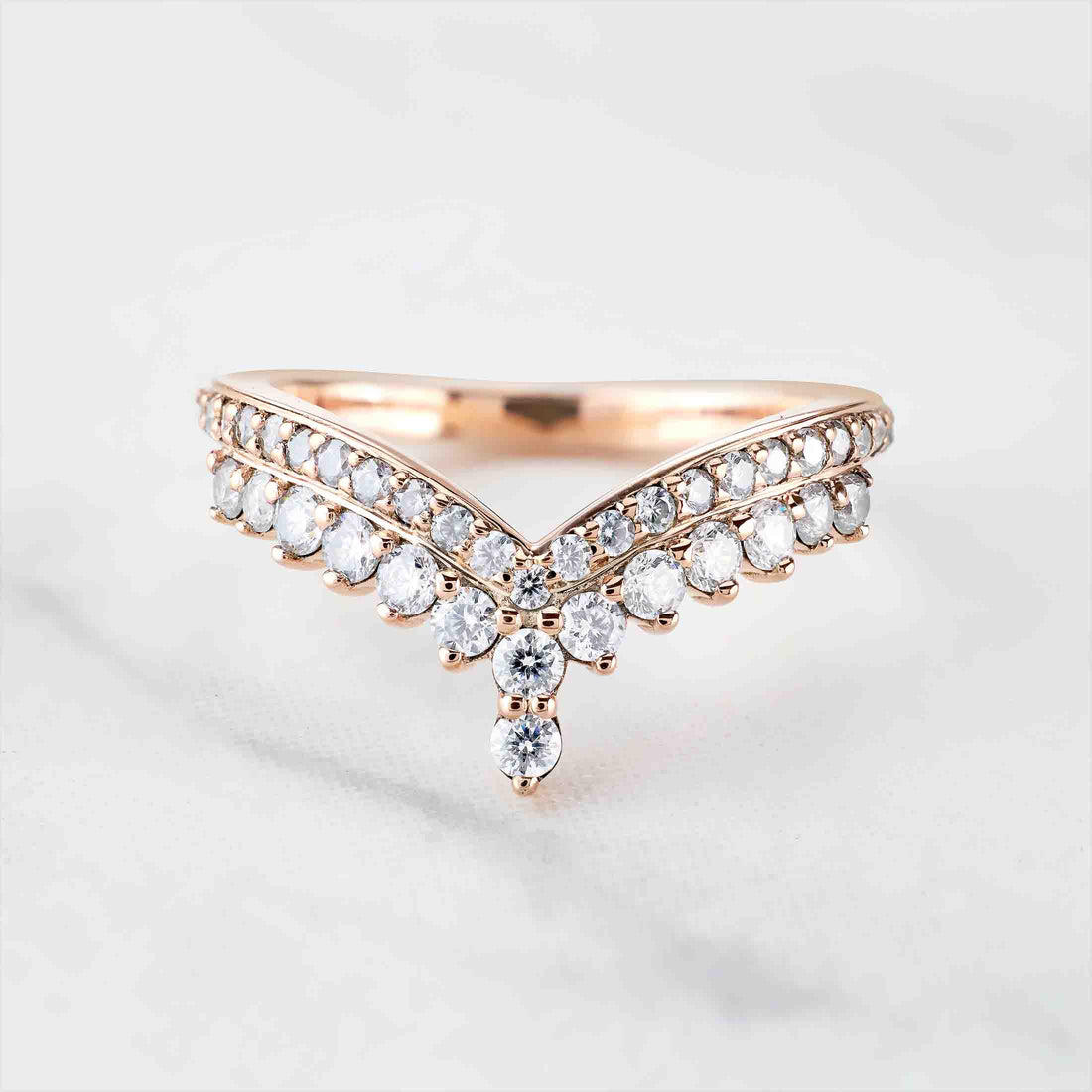 Ring Enhancer Curved Wedding Band Pear Oval Kite Cut Engagement Ring Art Deco
