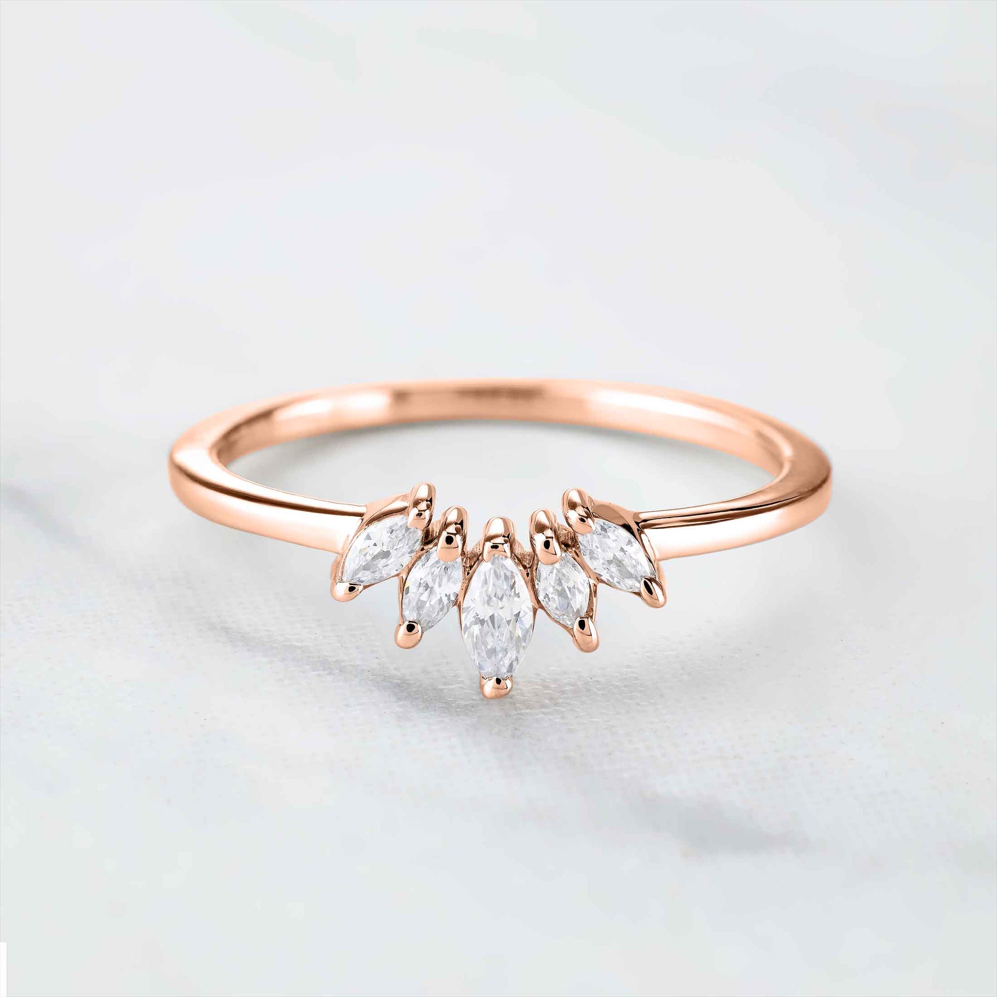 Moissanite Tiara Wedding Ring Enhancer Promise Band for Her